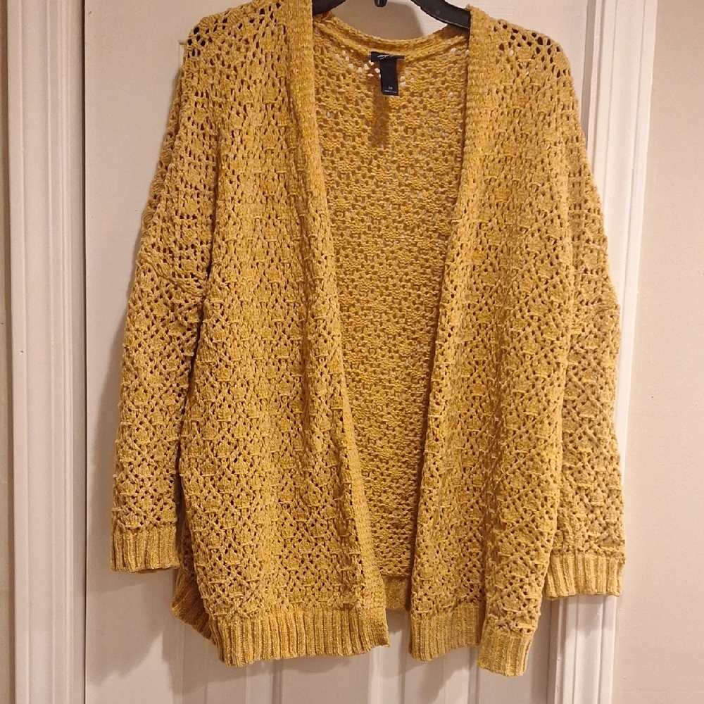 Yellow Open Knit Women's Sweater